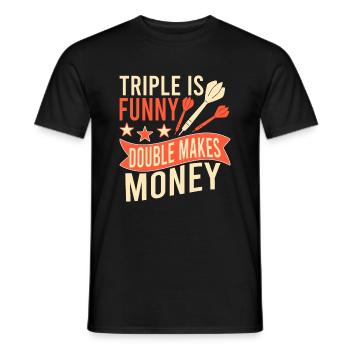 Dreifach Ist Witzig Doppelt Macht Klug - Dart - Männer T-Shirt - Schwarz - Vorne - AI Model Male 178 light (178cm)