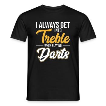 Je m’implique dans les fléchettes - fléchettes - T-shirt homme - noir - Devant - AI Model Male 178 light (178cm)