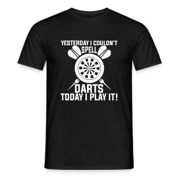 Gestern Konnte Ich Dart Nicht Buchstabieren - Männer T-Shirt - Schwarz - Vorne - AI Model Male 178 light (178cm)