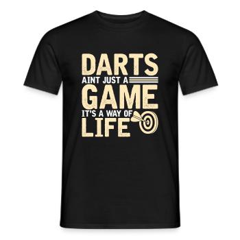 Darts is not just a game but a - Men's T-Shirt - black - Front - AI Model Male 178 light (178cm)