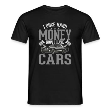 J’avais de l’argent maintenant j’ai des voitures - T-shirt homme - noir - Devant - AI Model Male 178 light (178cm)