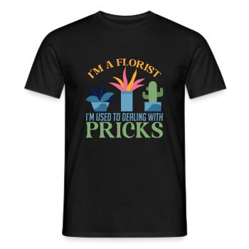 Ich Bin Florist Ich Bin Gewohnt Mit Stichen - Männer T-Shirt - Schwarz - Vorne - AI Model Male 178 light (178cm)