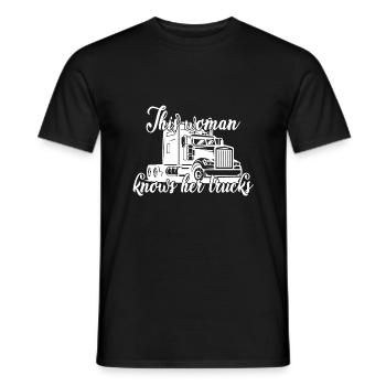 This woman knows her trucks - Men's T-Shirt - black - Front - AI Model Male 178 light (178cm)