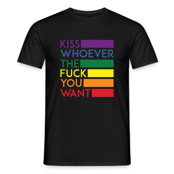 Kiss Who You Want - LGBT - Men's T-Shirt - black - Front - AI Model Male 178 light (178cm)