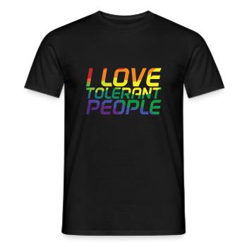 J’aime les gens tolérants - T-shirt homme - noir - Devant - AI Model Male 178 light (178cm)