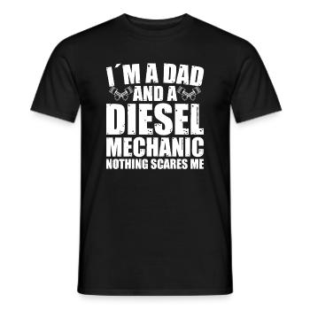 Je suis père et mécanicien diesel - T-shirt homme - noir - Devant - AI Model Male 178 light (178cm)