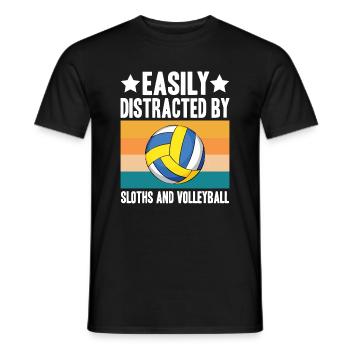 Leicht Ablenkbar Durch Faultiere Und Volleyball - Männer T-Shirt - Schwarz - Vorne - AI Model Male 178 light (178cm)