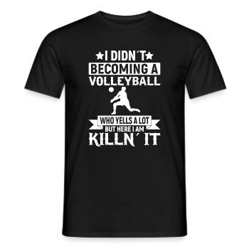 Je n’ai pas eu de ballon de volleyball - T-shirt homme - noir - Devant - AI Model Male 178 light (178cm)