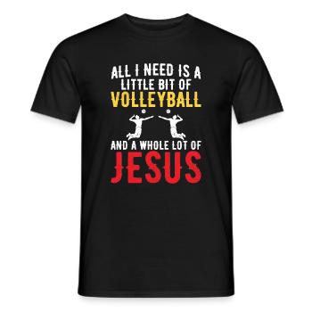 Alles Was Ich Brauche Ist Ein Bisschen Volleyball - Männer T-Shirt - Schwarz - Vorne - AI Model Male 178 light (178cm)