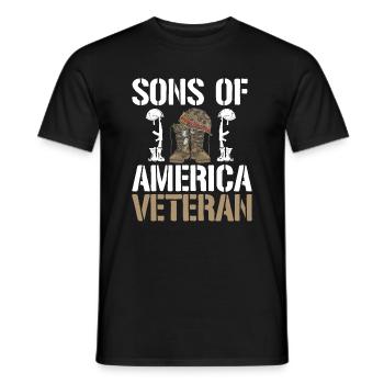 Sons of America's Veteran - Men's T-Shirt - black - Front - AI Model Male 178 light (178cm)