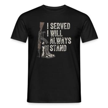 Ich Habe Gedient Ich Werde Immer Stehen - Veteran - Männer T-Shirt - Schwarz - Vorne - AI Model Male 178 light (178cm)