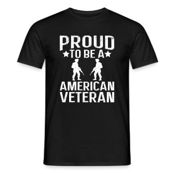 Proud to be an American veteran - Men's T-Shirt - black - Front - AI Model Male 178 light (178cm)