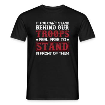 Si elle ne pouvait pas se tenir derrière nos troupes - T-shirt homme - noir - Devant - AI Model Male 178 light (178cm)