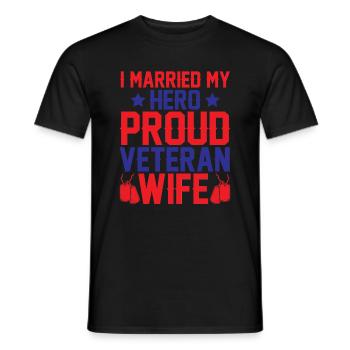 Ich Habe Meinen Helden Geheiratet Stolzes Veteran - Männer T-Shirt - Schwarz - Vorne - AI Model Male 178 light (178cm)