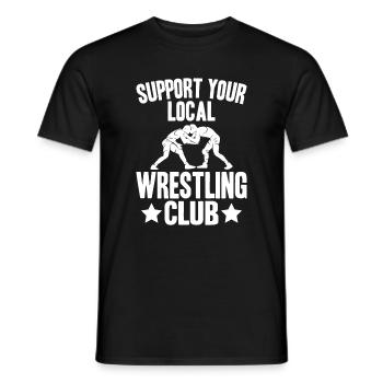 Support your local wrestling club - Men's T-Shirt - black - Front - AI Model Male 178 light (178cm)