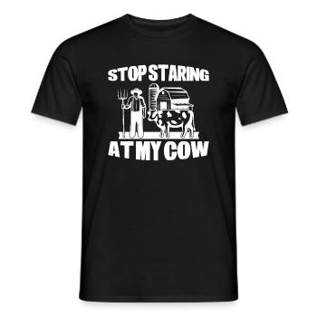 Don't stare at my cow - Men's T-Shirt - black - Front - AI Model Male 178 light (178cm)