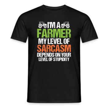 I'm a farmer, my sarcasm depends on - Men's T-Shirt - black - Front - AI Model Male 178 light (178cm)
