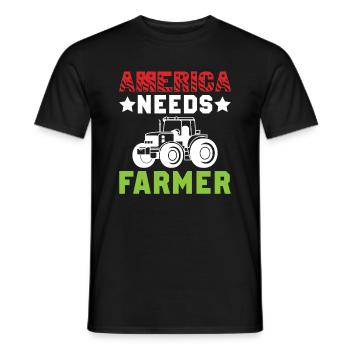 America needs the farmer - Men's T-Shirt - black - Front - AI Model Male 178 light (178cm)