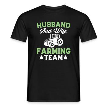 Husband and Wife Farming Team - Men's T-Shirt - black - Front - AI Model Male 178 light (178cm)