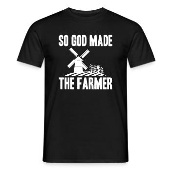 This is how God created the farmer - Men's T-Shirt - black - Front - AI Model Male 178 light (178cm)
