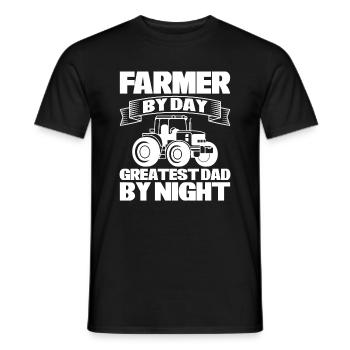 Farmer by day, best father by night - Men's T-Shirt - black - Front - AI Model Male 178 light (178cm)