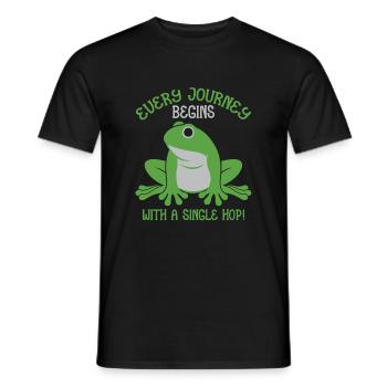 Jede Reise Beginnt Mit Einem Einzigen Hopser! - Männer T-Shirt - Schwarz - Vorne - AI Model Male 178 light (178cm)