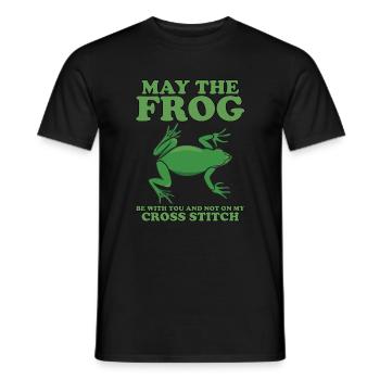Möge Der Frosch Mit Dir Sein Und Nicht Auf Dem - Männer T-Shirt - Schwarz - Vorne - AI Model Male 178 light (178cm)
