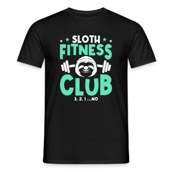Sloth Fitness Club 3, 2, 1 ... NON - T-shirt homme - noir - Devant - AI Model Male 178 light (178cm)