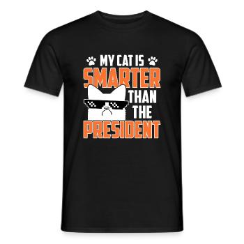 Meine Katze Ist Schlauer Als Der Präsident - Männer T-Shirt - Schwarz - Vorne - AI Model Male 178 light (178cm)