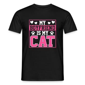 Mein Freund Ist Meine Katze - Männer T-Shirt - Schwarz - Vorne - AI Model Male 178 light (178cm)
