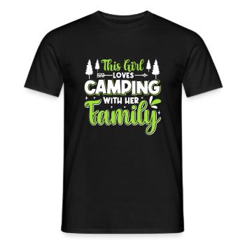 Dieses Mädchen Liebt Das Campen Mit Ihrer Familie - Männer T-Shirt - Schwarz - Vorne - AI Model Male 178 light (178cm)
