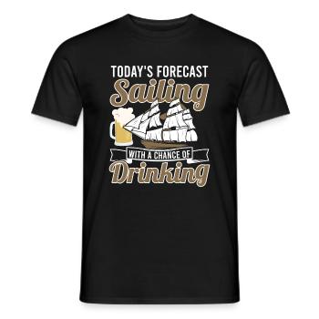Today's prediction sailing with chance to drink - Men's T-Shirt - black - Front - AI Model Male 178 light (178cm)