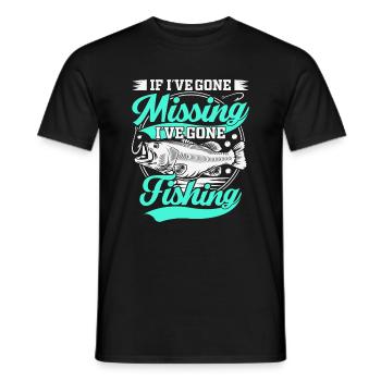 Quand j’ai disparu, je suis allé pêcher - T-shirt homme - noir - Devant - AI Model Male 178 light (178cm)