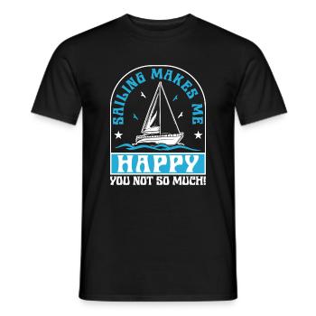 La voile me rend heureux vous pas tellement! - T-shirt homme - noir - Devant - AI Model Male 178 light (178cm)