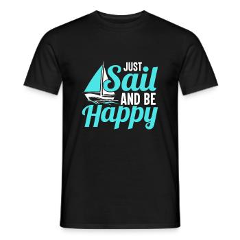 Einfach Segeln Und Glücklich Sein - Männer T-Shirt - Schwarz - Vorne - AI Model Male 178 light (178cm)