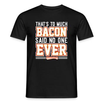 C’est trop de bacon, personne n’a jamais dit - T-shirt homme - noir - Devant - AI Model Male 178 light (178cm)