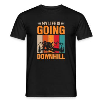 Mit Meinem Leben Geht Es Bergab - Ski - Männer T-Shirt - Schwarz - Vorne - AI Model Male 178 light (178cm)