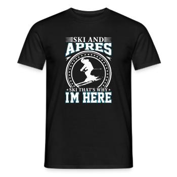 Ski Und Apres Ski Deshalb Bin Ich Hier - Männer T-Shirt - Schwarz - Vorne - AI Model Male 178 light (178cm)
