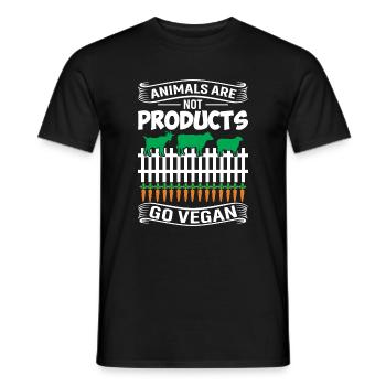 Les animaux ne sont pas des produits qui deviennent végétaliens - T-shirt homme - noir - Devant - AI Model Male 178 light (178cm)