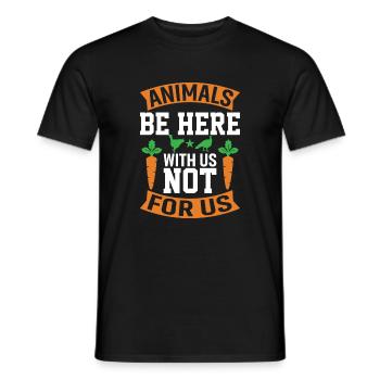 Animals are with us here not for us - Men's T-Shirt - black - Front - AI Model Male 178 light (178cm)
