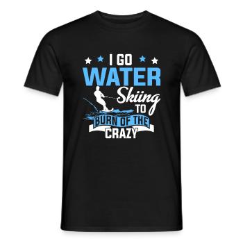 Je fais du ski nautique pour brûler les fous - T-shirt homme - noir - Devant - AI Model Male 178 light (178cm)