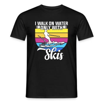 I walk on the water only with skis - Men's T-Shirt - black - Front - AI Model Male 178 light (178cm)