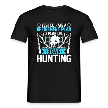Retirement plan is to go hunting - Men's T-Shirt - black - Front - AI Model Male 178 light (178cm)