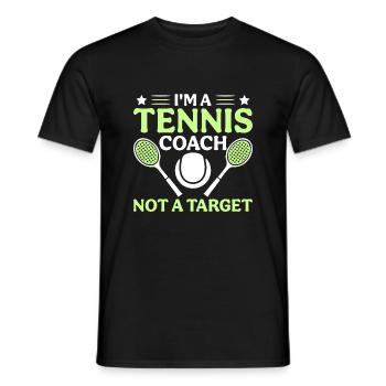 Je suis un entraîneur de tennis et non une cible - T-shirt homme - noir - Devant - AI Model Male 178 light (178cm)