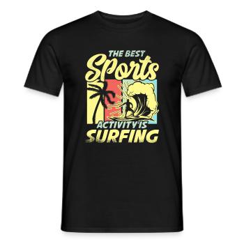 Die Beste Sportliche Aktivität Ist Surfen - Männer T-Shirt - Schwarz - Vorne - AI Model Male 178 light (178cm)
