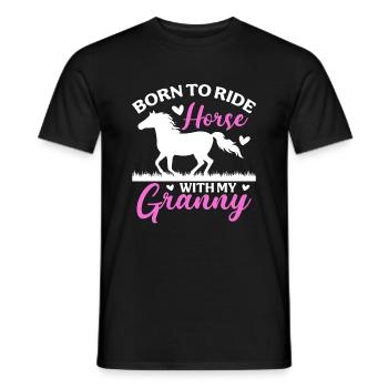 Né pour rouler avec ma grand-mère - T-shirt homme - noir - Devant - AI Model Male 178 light (178cm)