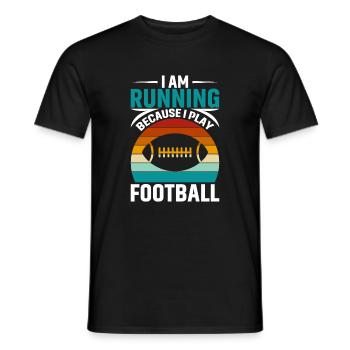 Ich Laufe Weil Ich Fußball Spiele - Männer T-Shirt - Schwarz - Vorne - AI Model Male 178 light (178cm)