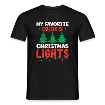 Meine Lieblingsfarbe Sind Weihnachtslichter - Männer T-Shirt - Schwarz - Vorne - AI Model Male 178 light (178cm)