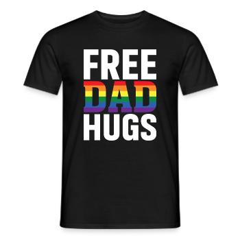 Kostenlose Papa Umarmungen - Männer T-Shirt - Schwarz - Vorne - AI Model Male 178 light (178cm)
