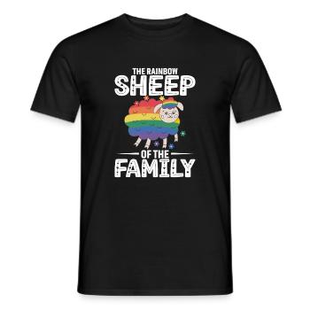 The rainbow sheep of the family - Men's T-Shirt - black - Front - AI Model Male 178 light (178cm)